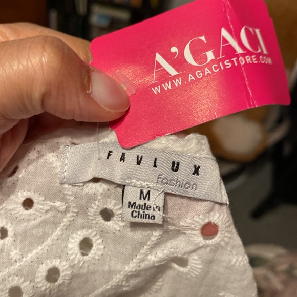 A’gaci White Eyelet Cami & Skirt Set - Picture 4 of 10